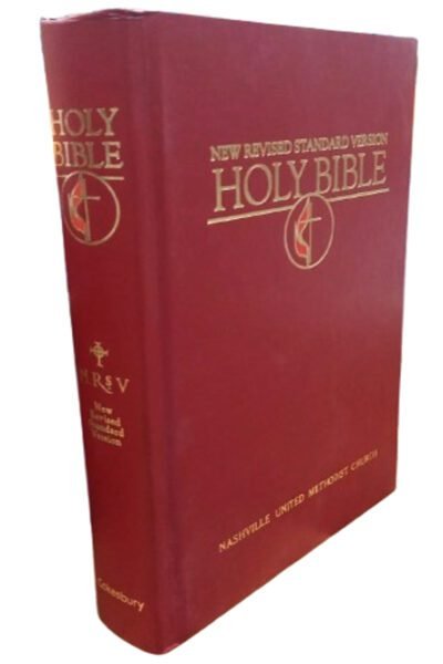 Holy Bible: Cokesbury New Revised Standard Version Pew Bible, United Methodist Edition, Cross and Flame Emblem, Bright Red