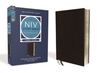 NIV Large-Print Study Bible, Fully Revised Edition, Comfort Print--bonded leather, black (red letter)